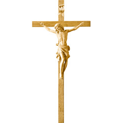 Cristo Pisa en cruz de roble